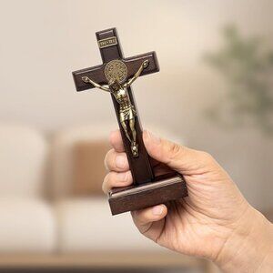 Wood Jesus Christ Wall Hanging Cross Crucifix for Table or Wall Home Decoration